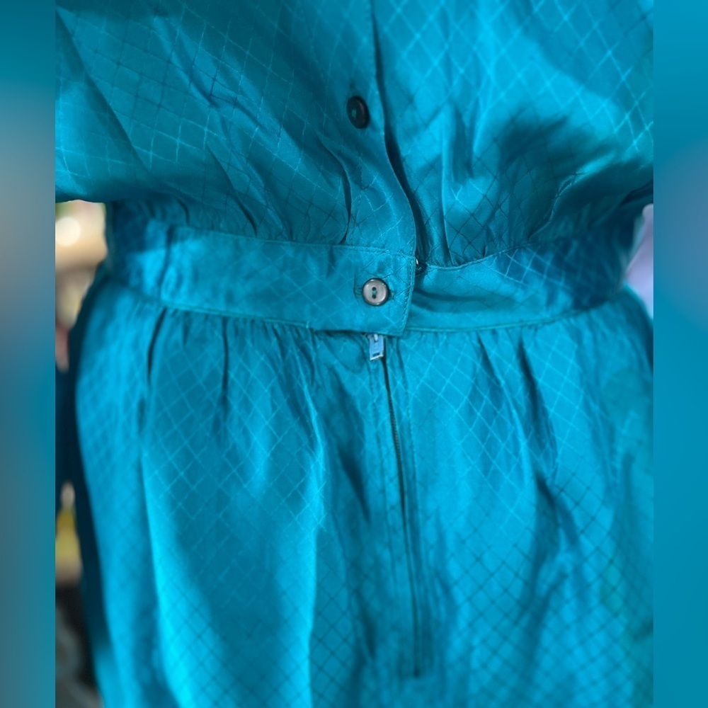 Silk secretary career style disco dress-10 vintage 80’s - Picture 10 of 10